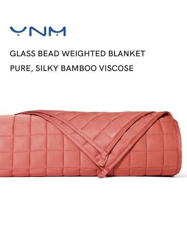 Image of YnM Cooling Weighted Blanket for Adults, 20lbs Heavy Bed Throw for One Person of 190lbs, Perfect for Hot Sleepers or Warm Climates with Rayon /Glass Beads(60x80 Inches, Queen Bed, Carribean Sunset)