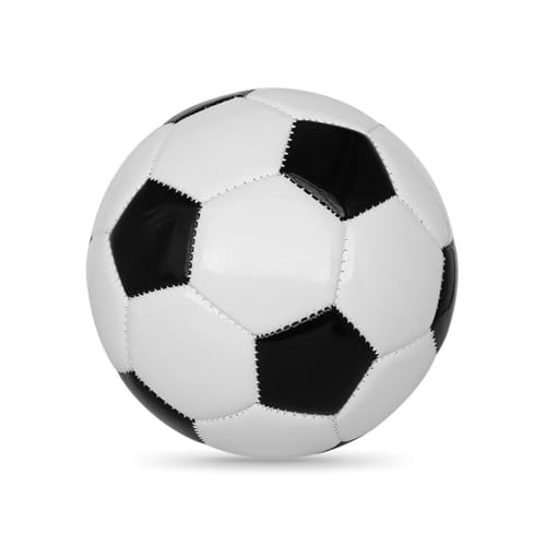 Mateju Balón Fútbol Talla 5, PVC Engrosado Pelota de Fútbol para Entrenamiento y Competición, Balones Futbol Exterior e Interior con Inflador Regalo para Niños y Adultos (Negro Blanco 1)
