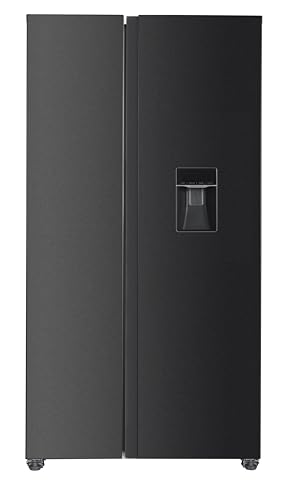 Respekta Réfrigérateur Américain Halvar Black Steel | 439 L Capacité Totale | No Frost | Distributeur d’Eau | Congélation Rapide | Mode ECO | Frigo...