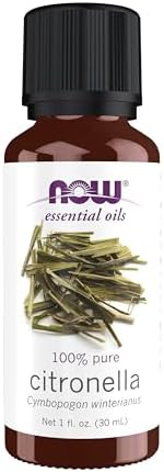 NOW Essential Oils, Citronella Oil, Freshening Aromatherapy Scent, Steam Distilled, 100% Pure, Vegan, Child Resistant Cap, 1-Ounce