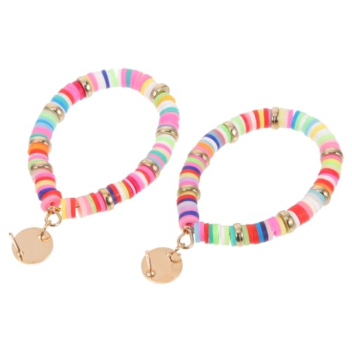 DEARMAMY 1 Par Pendientes De Loza Playero Pendientes Para Mujer Aretes De Aro Colgado Accesorios Playa Océano Brillante Collares Pendientes De Diamantes De Imitación Women Colorful Aleación