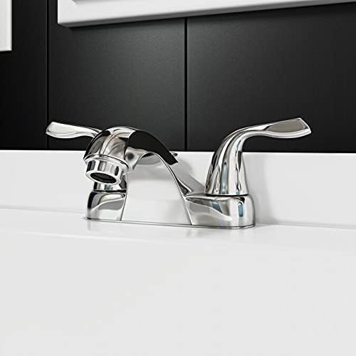 Project Source Chrome Faucet installed on a bathroom vanity