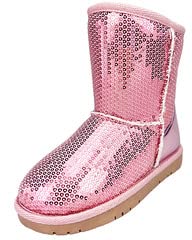 The Doll Maker Metallic Gold Sequins Snow Boot