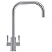 Price comparison product image Franke Ascona U-Spout Silk Steel Twin Lever Modern Monobloc Kitchen Mixer Tap