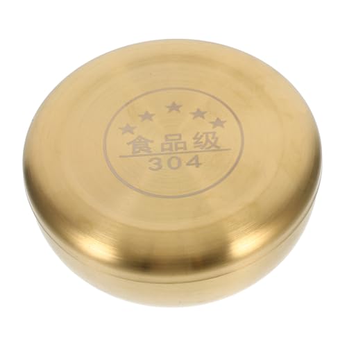 SOLUSTRE Stainless Steel Korean Rice Bowl with Lid Serving Bowl for Rice Soup and Bbq Single Layer Design for Convenient Storage and Versatile Use