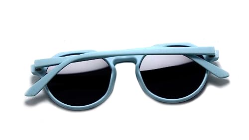 Óculos De Sol Retro Redondo Unissex Com Lentes Com Proteção Uv-400 Cor: Azul