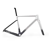 ICAN Graro Carbon Gravel Bike Frameset UCI and UDH Rear Hanger Bottom Bracket T47 49/52/54/56/58cm (Pitch Black, 56cm)