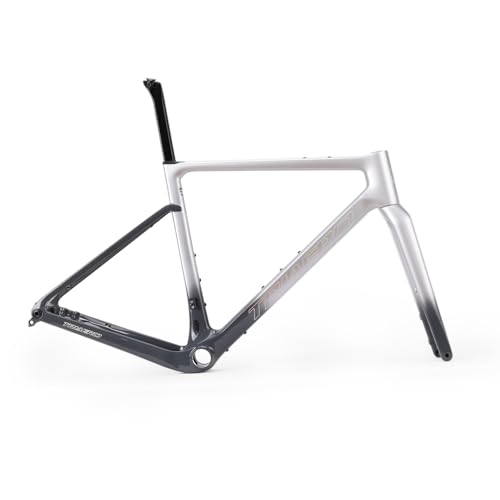 ICAN Graro Carbon Gravel Bike Frameset UCI and UDH Rear Hanger Bottom Bracket T47 49/52/54/56/58cm (Pitch Black, 56cm)
