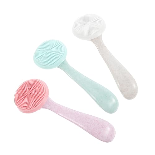 LIFKOME 3Pcs Silicone Face Cleansing Brush Manual Facial Scrubber for Deep Clean Durable Skin Friendly Exfoliating Tool for Makeup Removal -  DTC1493V7H24PQIZ