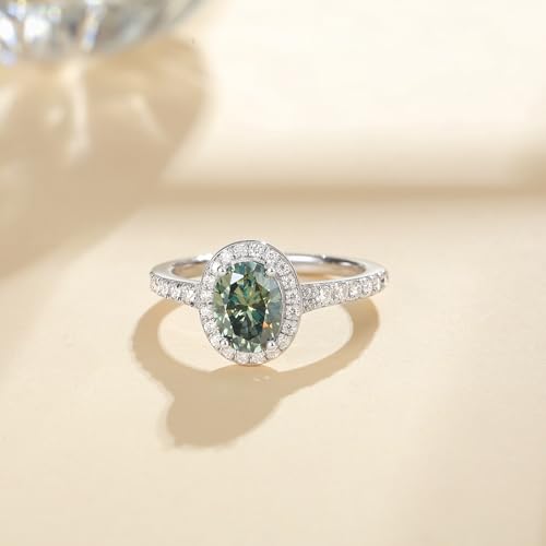 Oval Cut Moissanite Engagement Ring For Women 18K White Gold Plated S925 Sterling Silver Ring For Her4