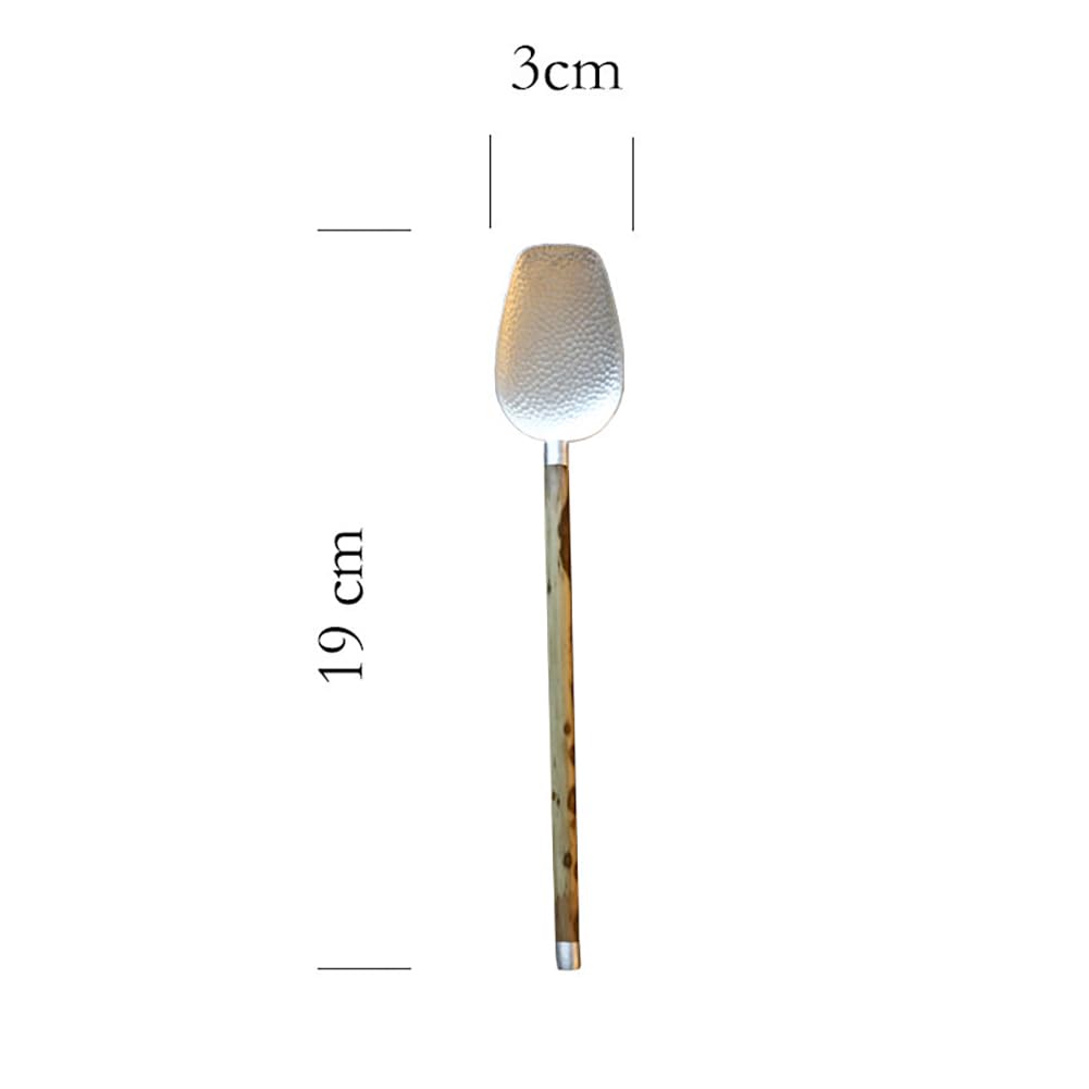 Cuillère à thé en Argent Pur Faite à la Main, cuillère à thé en Argent martelé pour Le Brassage de thé en Feuilles Mobiles