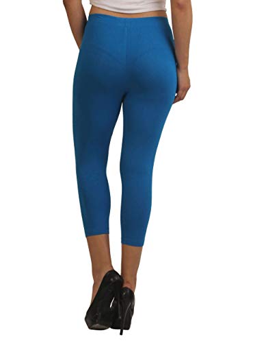 Image of Frenchtrendz Women's Cotton Spandex Stretchable Mid Rise Slim Fit Legging Capris (XS-4XL)