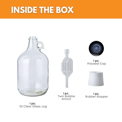 FastRack 1 Gal Jug with Twin Bubble Airlock & Polyseal Lid