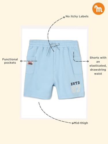 Image of Milou Girls 100% Cotton Stripes Allover Print Biowash Shorts | Soft & Breathable, Safe Dyes, Label-Free Comfort