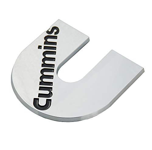 Image of 2Pc Compatible with Cummin Emblem Engines Corporate Logo 3D Badge Emblem Auto Decals (Chrome Black)