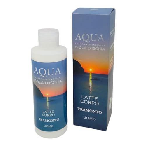 Latte corpo 'Aqua' Tramonto Uomo 200 ml con Aloe Vera Bio a base di Acqua Termale dell'Isola d'Ischia