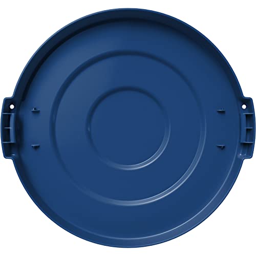 Image of SPARTA Bronco Lid for 10 Gal. Trash Can, Durable, Food-Safe, NSF and HACCP-Compliant, Lid for Commercial Use (Container Sold Separately - Fits Bronco Only), Polyethylene, 10 Gallon, Blue (Pack of 6)