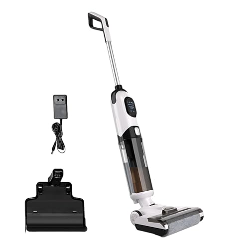 Lissontine Smart Wet Dry Vacuum Mop, Cordless Hardwood Floor Cleaner, Multi-surface Cleaning, Self-Cleaning Brush, 0.1 Inch Edge Cleaning, LED Screen, Low Noise Edge-to-edge cleaning Standard