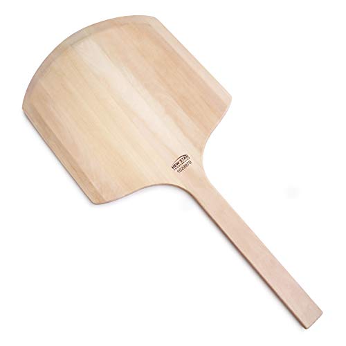 Image of New Star Foodservice 1029970 Restaurant-Grade Wooden Pizza Peel, 16 inch L x 14 inch W Plate, with 12 inch L Wooden Handle, 30 inch Overall Length