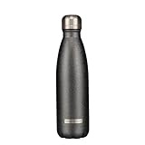 Cartomania Borraccia Termina Glitterata In Acciaio Inox 500 ml, Brillante Nera, BPA free, mantenimento temperatura fino a 12h caldo 24h freddo