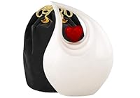 Urnen für Asche, Herz der Liebe Urne für Asche, Erwachsene Urne für Beerdigung, Kolumbarium oder Zuhause, Einäscherungsurnen für menschliche Asche Erwachsene 220 Kubikzoll: mit Samtbeutel (weiß)