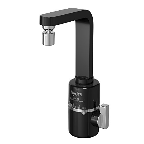 Hydra TBSL.4.552PT, Torneira Multitemperatura Slim 4T, Bancada 5500W, 220V, Preto