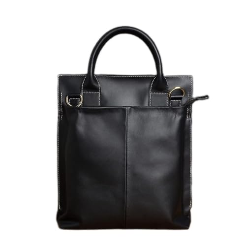 Black Men's Briefcase Genuine Leather Casual Handbag Business Tote Bag Shoulder Office worker Bags For 13 Inch Laptop