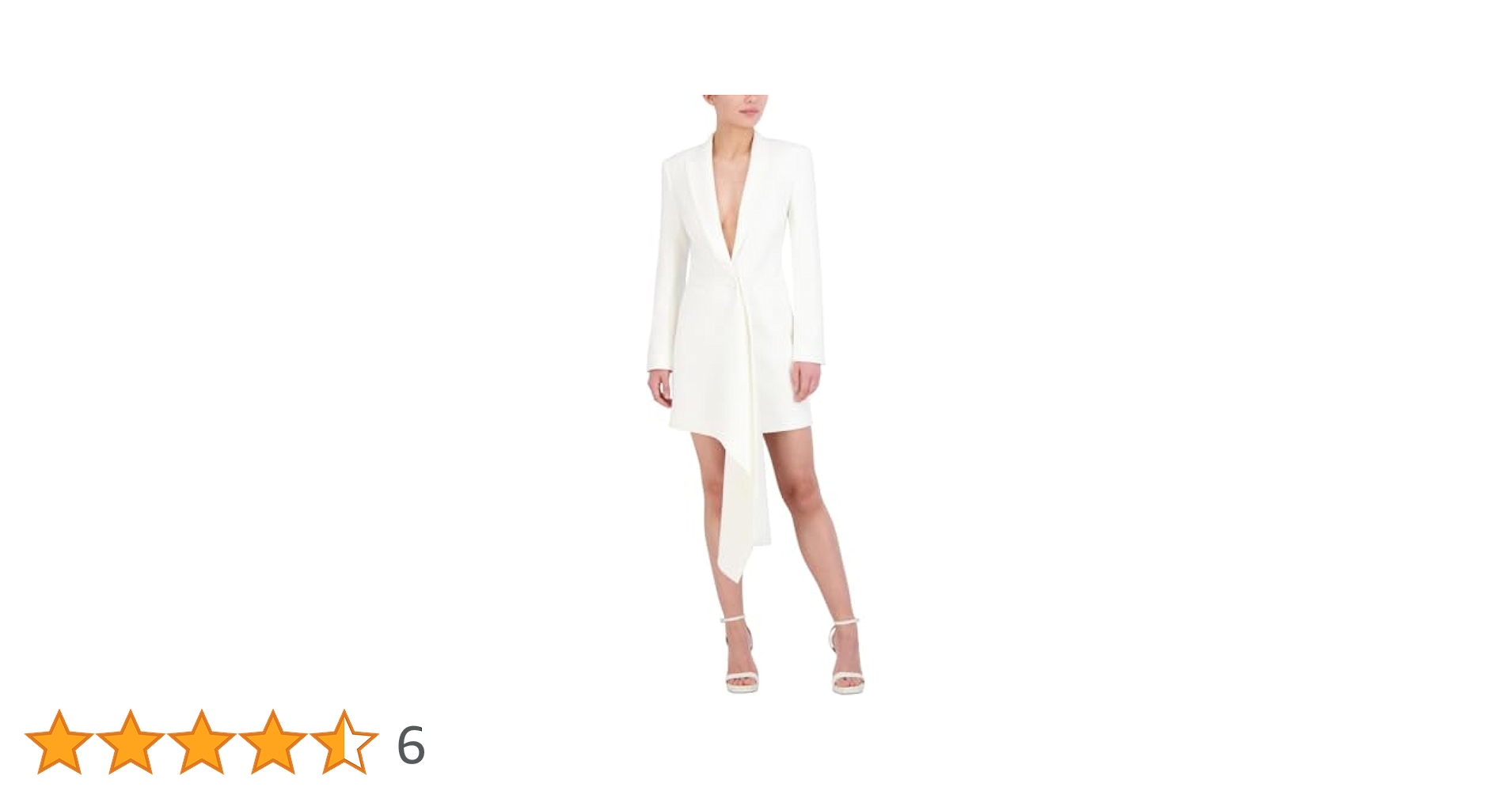 BCBGMAXAZRIA Women's Long Sleeve Asymmetrical V Neck Blazer