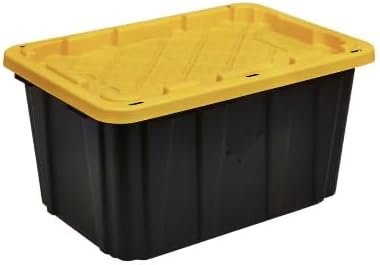 27-Gallon Tough Storage Tote in Black and Yellow VX60566
