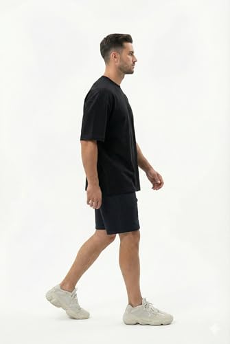 Image of Kvetoo Men Cotton T Shirt and Shorts Set Co Ord Set for Men Summer Casual Lounge Wear Gym Workout T Shirt Shorts Combo Half Sleeve Comfortable Cotton Outfit