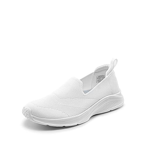 Dream Pairs Women's Slip On Walking Shoes, Lightweight Non Slip Sneakers With Removable Insole - Breathable Knit Mesh Upper - Casual Travel Work Jogging Tennis Shoe, White, Size 11 Sdws2307W #TOP13