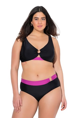 Ulla Popken Damen große Größen Übergrößen Plus Size Bikini, Sophia, farbakzent
