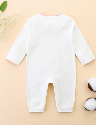 Baby Girl Clothes Cute Giraffe Zebra with Floral Print Long Sleeve Jumpsuit Infant One Piece Romper 0~12M3