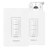 3-Way Smart Dimmer Switches Kit, TESSAN WiFi Dimmable Led Light Switches Work with Alexa, Google Home, Multiple-Locations, Neutral Wire Required, Programmable Timer Schedule Wall Switch