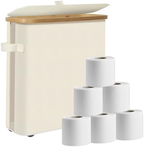 Large Capacity Toilet Paper Storage Basket - Holds 12 Rolls, Foldable, Gray Oxford Fabric With Side Window - View #2