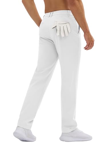 MAGCOMSEN Men's Golf Pants Classic Fit - Stretch Water Resistant Quick Dry Quick DryFlat Front Dress Pants with 5 Pocket