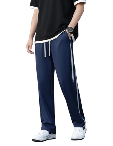 Image of Mack Jonney Men's Striped Track Pants | Side Stripe Design | Regular Fit | Casual & Athleisure Wear |Pack of 1-MMJ-110