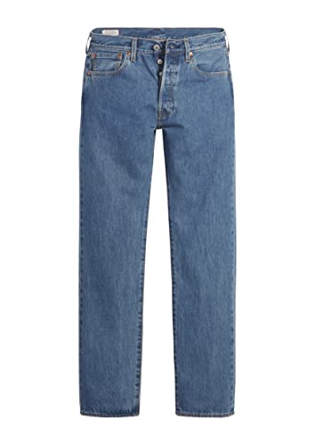 Image of Levi's Mens 501 Original Fit Jeans, Med Indigo, 32W / 32L
