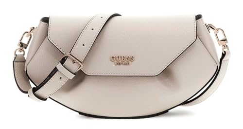 Sac à épaule Amorette Flap Crossbody GUESS en coloris écru et light taupe