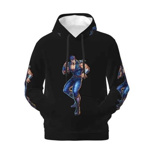 北斗の拳1 メンズフード付き加?スウェット 個性的 全幅印花 ポケット付き 日常/旅行/居家 トレンド上着l