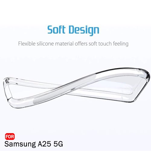 Image of TheGiftKart Back Cover Soft Case for Samsung Galaxy A25 5G | Best Camera Protection | Inbuilt Dust Plugs & Anti-Slip Grip | Ultra Clear Slim Back Cover Case for Samsung A25 5G (Silicone, Transparent)