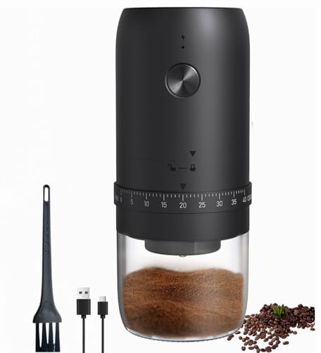 Image of SHARDOR Electric Coffee Grinder | Portable Electric Dry Spice, Masala, Beans Crusher Machine for Home, Small Multifunctional Grinder with Conical Burr for Herb & Spices, Mill, Espresso (Silver, 35 G)