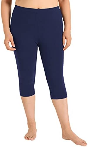 Weintee Women’s Plus Size Cotton Capri Leggings