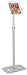 Literature Floor Stand, 8.5 x 11 Inch Magazine or Catalog Holder, Height Adjustable Kiosk (Silver)