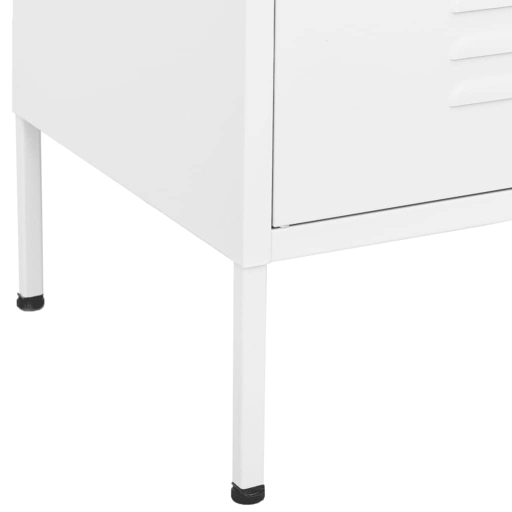 Armadio da ufficio, autoportante, in metallo, per aziende, ufficio, scuola, garage, bianco, 80 x 35 x 101,5 cm, in acciaio (facile da montare)