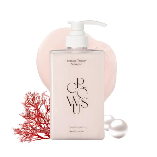Image of GROWUS Damage Therapy Shampoo (16.9 Fl Oz) 500ml | Marine Peptide, Salicylic Acid & Niacinamide | Nourishing Daily Wash for Dry & Frizzy Hair | Protein Complex | Korean Hair Care