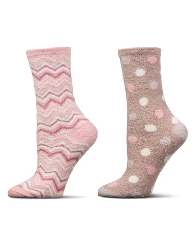 MeMoi Women's 2 Pair Pack Aloe Infused Non-Skid Spa Socks