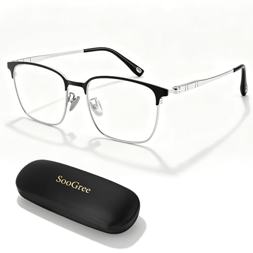 Image of SooGree Blue Light Blocking Glasses Men Women Anti Blu-Ray Clear Gaming Glasses Half Frame UV 400 Anti Eyestrain Computer