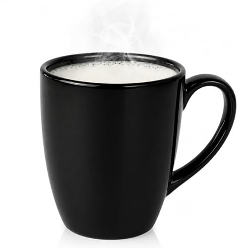 Image of Glossy Black Porcelain 285 ml Coffee /Tea Mug 1- Piece for Hot, Cold Coffee, Milk, Tea, (Black)