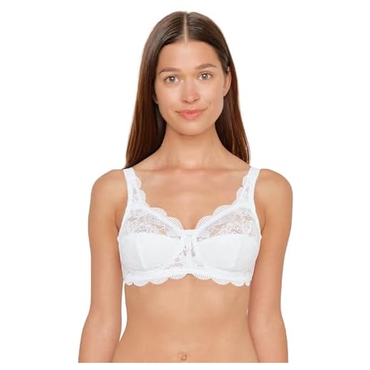 Susa BH ohne Bügel, 7814, 105, D, Rose red 3 Susa Damen Bügel aus elastischer Spitze Latina Bügelloser BH, Weiß (weiß 003), 105D(Herstellergröße: 105 D)